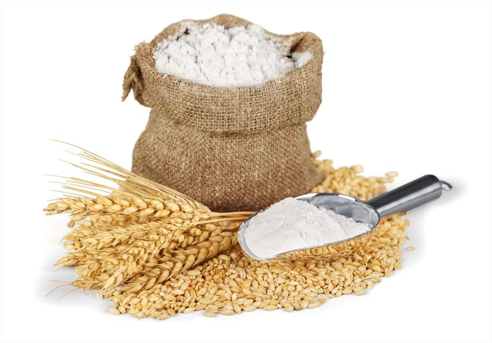 Hafer und ein Sack mit Hafermehl