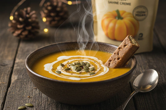 Rezept für herzhaft-süße Protein-Kürbissuppe