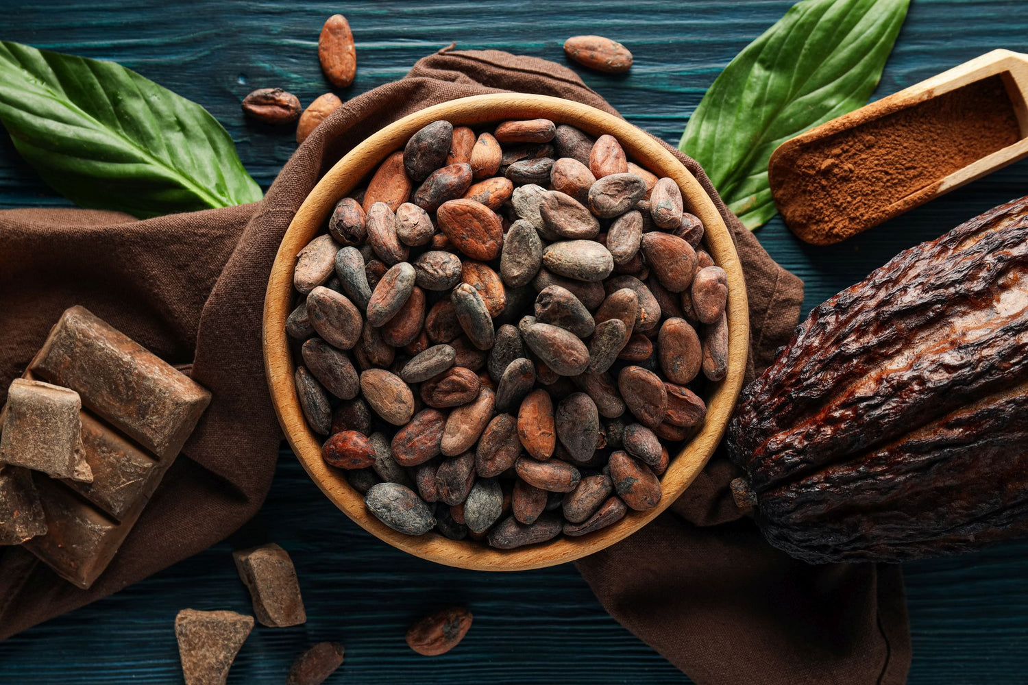 Natürliche Kakaobohnen